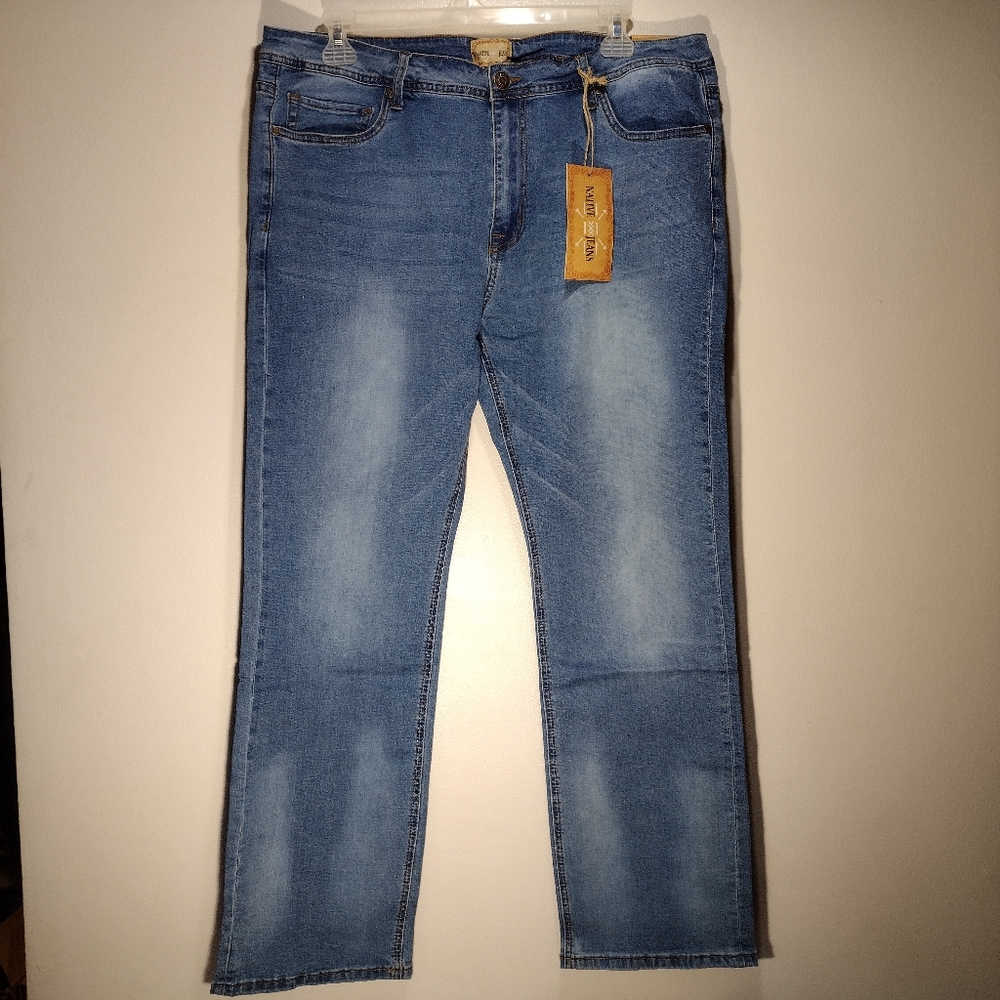 Native Light Wash Slim Fit Straight Leg Blue Jeans